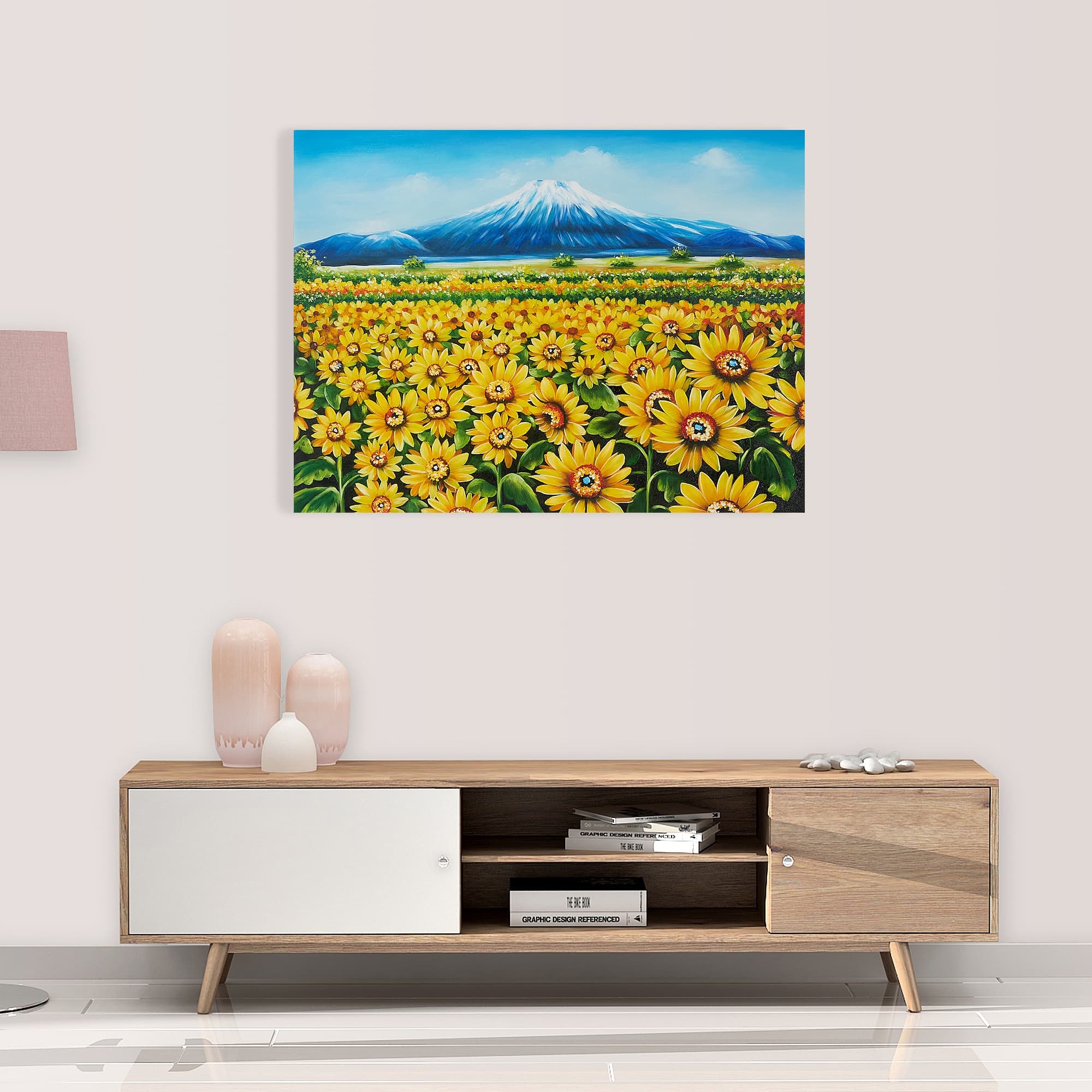 Sunflower Field and Snowy Mountain image 7
