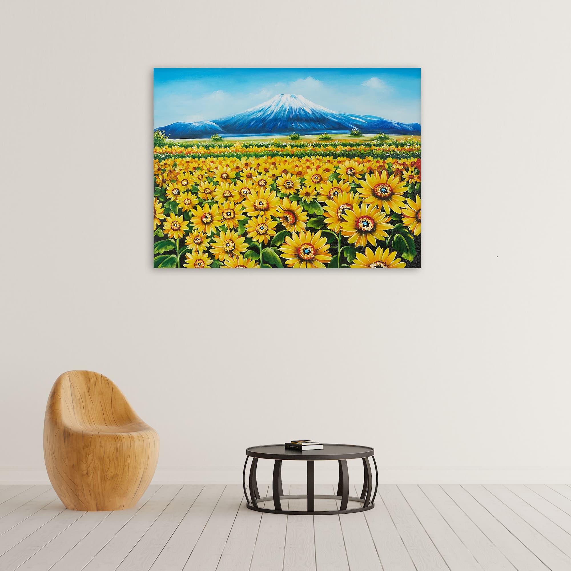 Sunflower Field and Snowy Mountain image 2