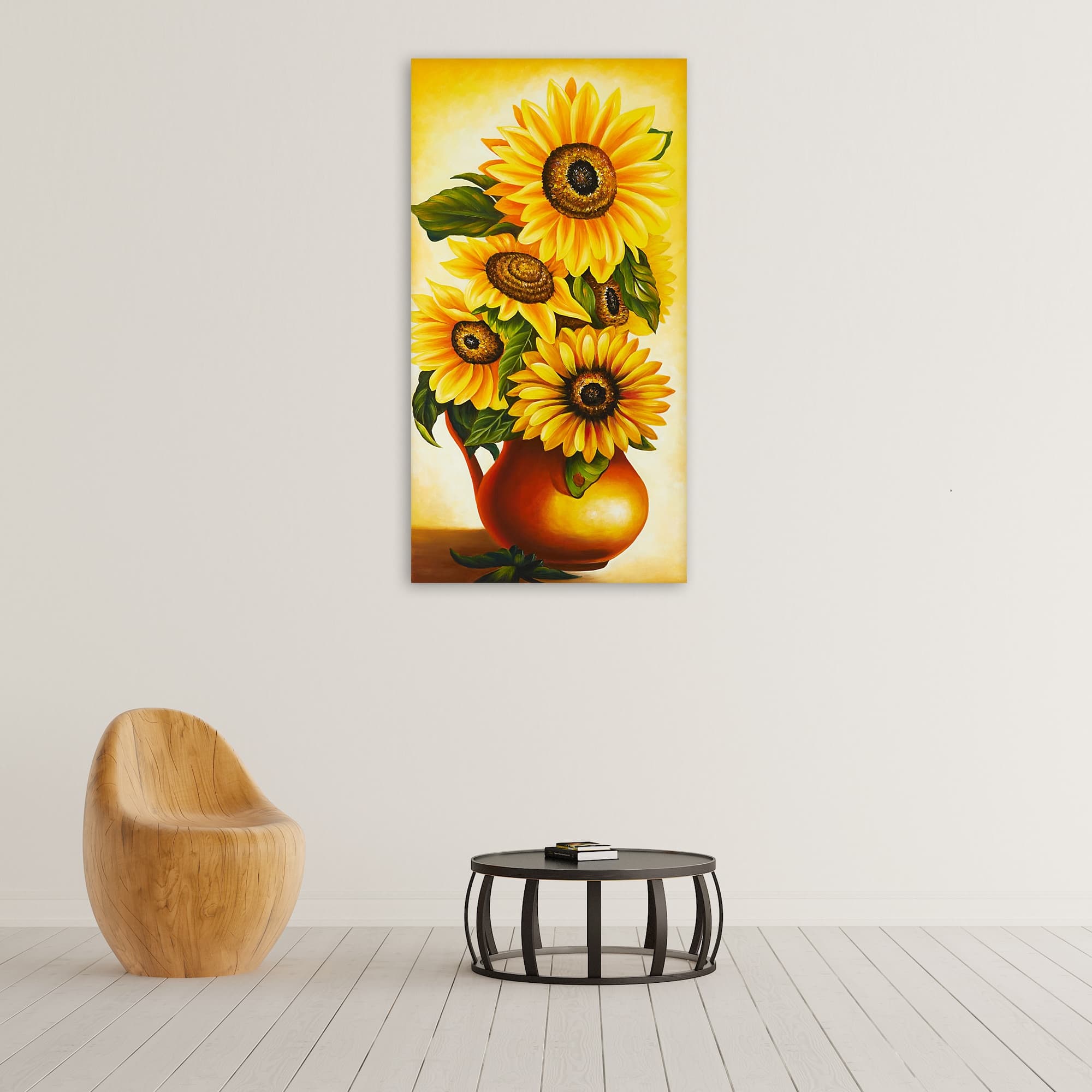 Tall Sunflower Bouquet in Red Vase image 7
