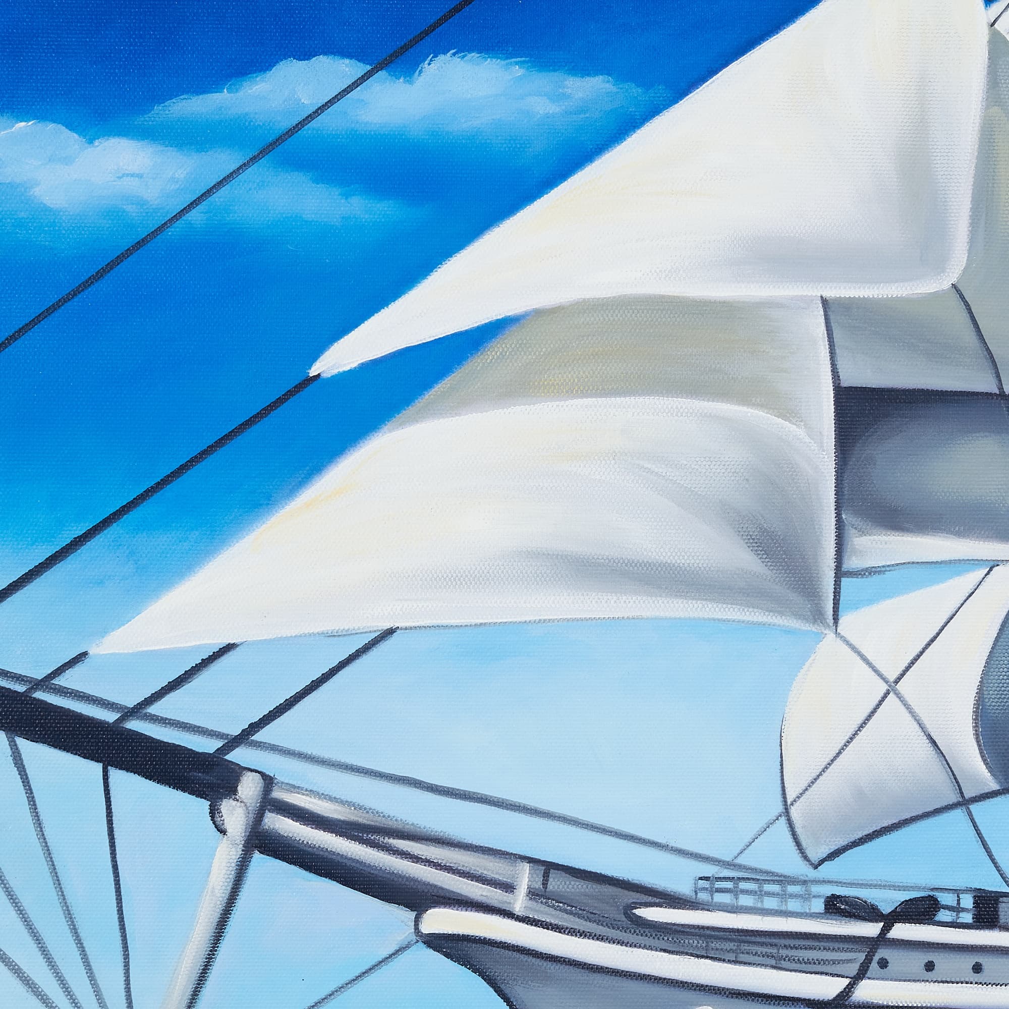 White Sailing Ship on the Open Sea image 4