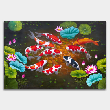 9-coy-fish-on-canvas