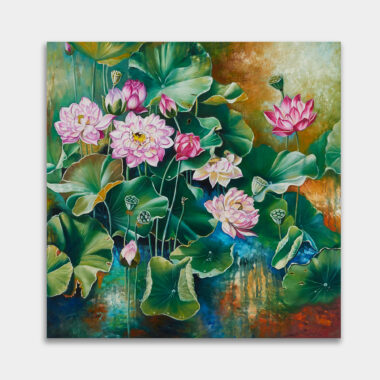 lotus flower on the wall painting
