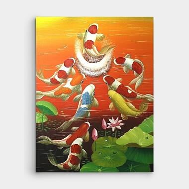 Gold-koi-fish-painting-on-canvas