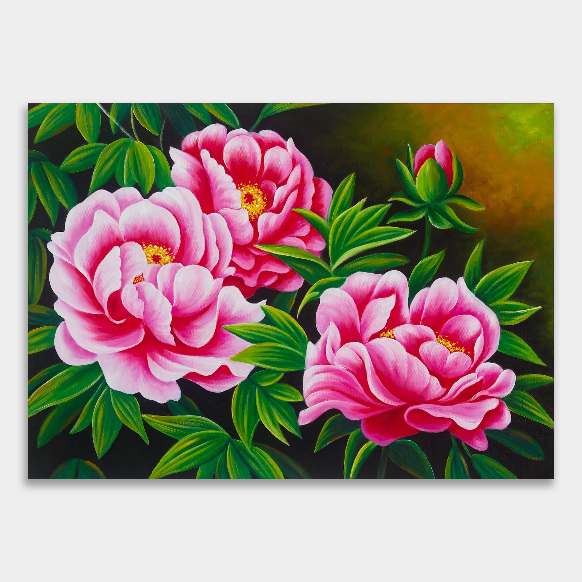 Pink peony painting