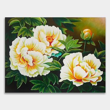 Yellow peony oil painting