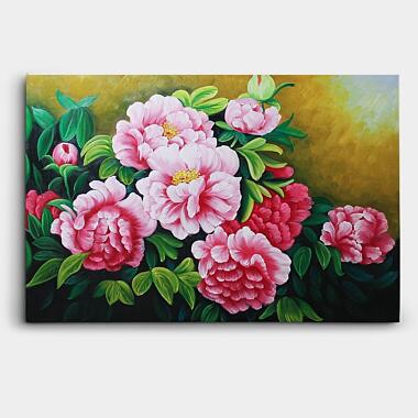 pink-and-red-peonies-flower-painting-on-canvas