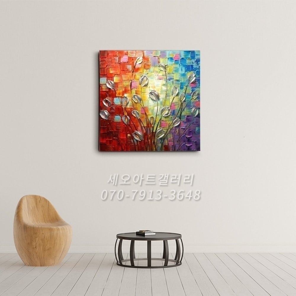 유화 꽃그림 5 (50X50CM) - 이미지 5
